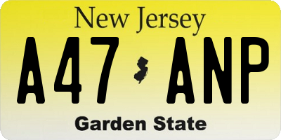 NJ license plate A47ANP