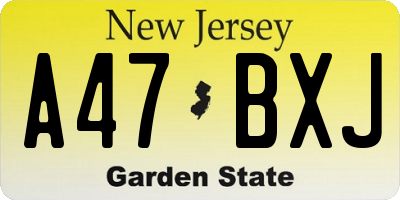 NJ license plate A47BXJ