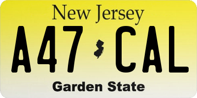NJ license plate A47CAL