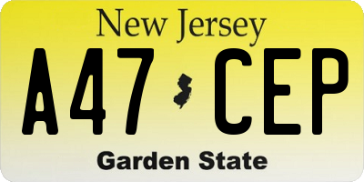 NJ license plate A47CEP