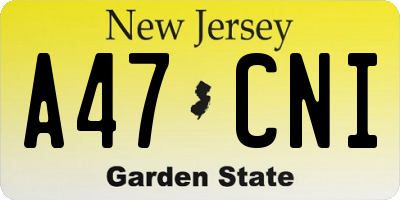 NJ license plate A47CNI