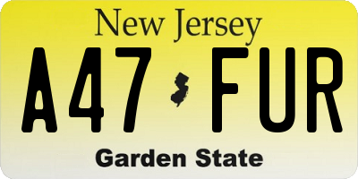 NJ license plate A47FUR