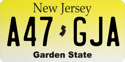 NJ license plate A47GJA