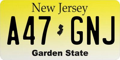 NJ license plate A47GNJ