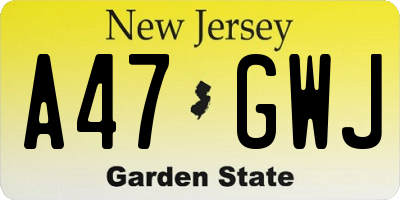 NJ license plate A47GWJ