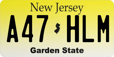 NJ license plate A47HLM