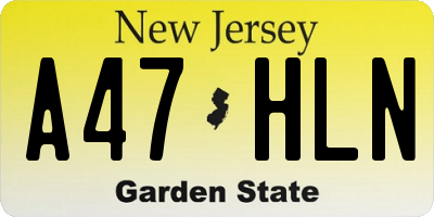 NJ license plate A47HLN