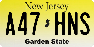 NJ license plate A47HNS