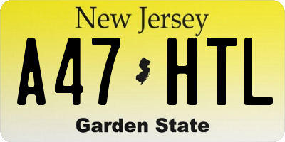 NJ license plate A47HTL