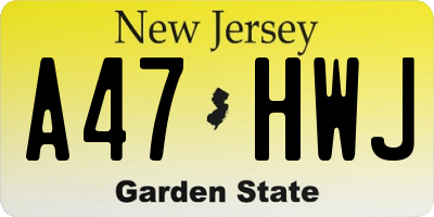 NJ license plate A47HWJ