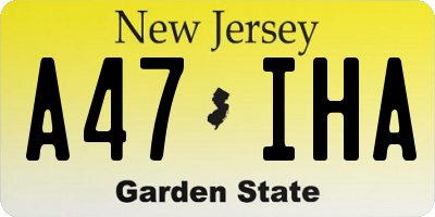 NJ license plate A47IHA