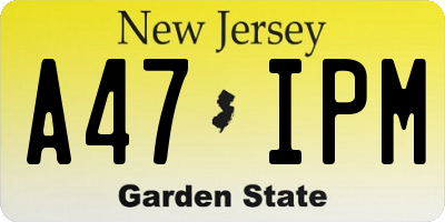 NJ license plate A47IPM
