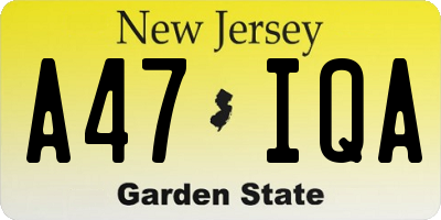 NJ license plate A47IQA