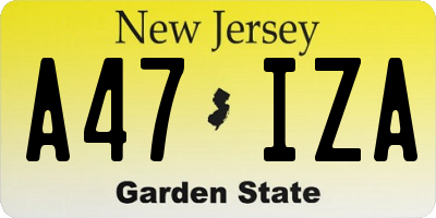NJ license plate A47IZA