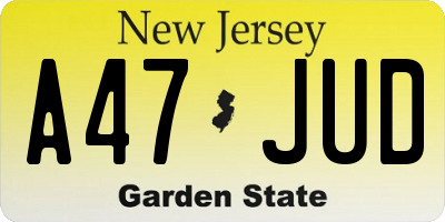 NJ license plate A47JUD