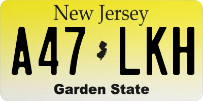 NJ license plate A47LKH