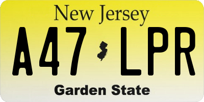 NJ license plate A47LPR