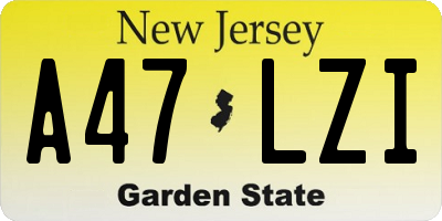 NJ license plate A47LZI