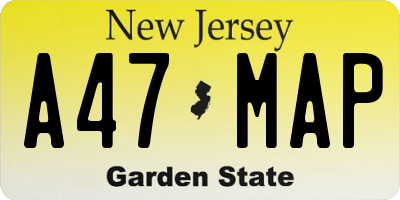 NJ license plate A47MAP