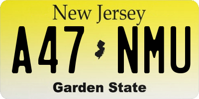 NJ license plate A47NMU