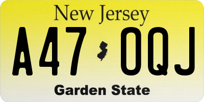 NJ license plate A47OQJ