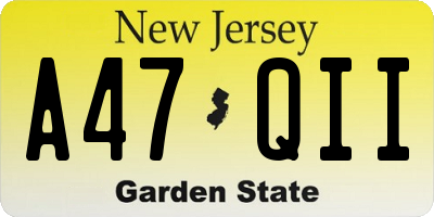 NJ license plate A47QII