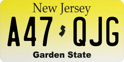 NJ license plate A47QJG
