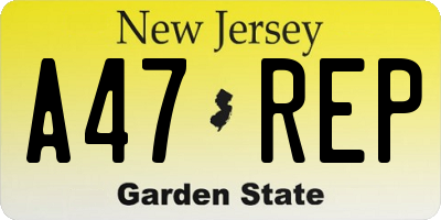 NJ license plate A47REP