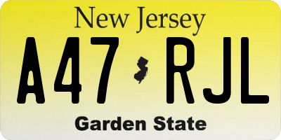 NJ license plate A47RJL