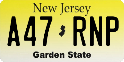 NJ license plate A47RNP