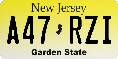 NJ license plate A47RZI