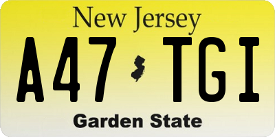 NJ license plate A47TGI