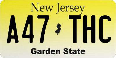 NJ license plate A47THC