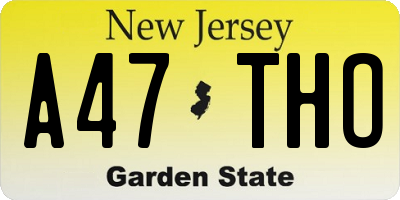 NJ license plate A47THO