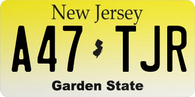 NJ license plate A47TJR