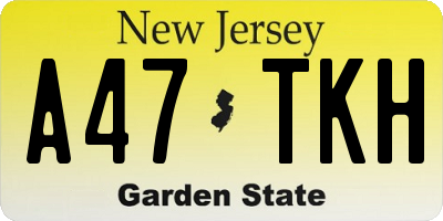 NJ license plate A47TKH