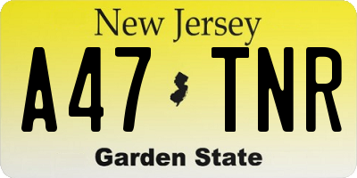 NJ license plate A47TNR