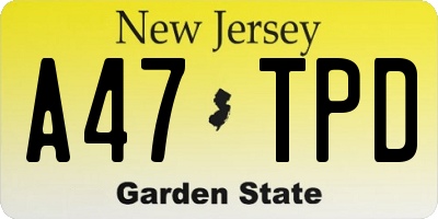 NJ license plate A47TPD