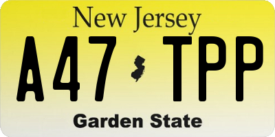 NJ license plate A47TPP