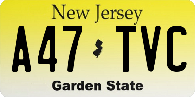 NJ license plate A47TVC