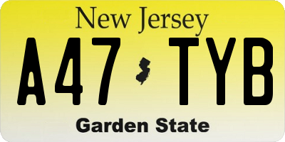 NJ license plate A47TYB