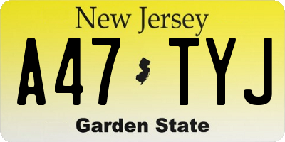NJ license plate A47TYJ