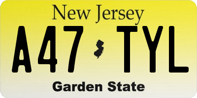 NJ license plate A47TYL