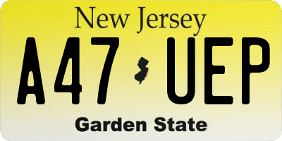 NJ license plate A47UEP