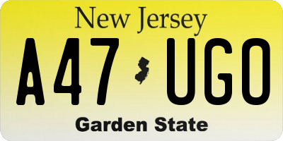 NJ license plate A47UGO