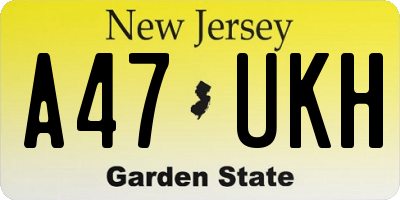 NJ license plate A47UKH
