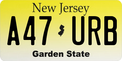 NJ license plate A47URB