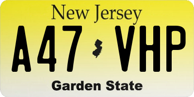 NJ license plate A47VHP