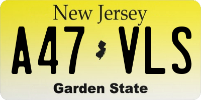 NJ license plate A47VLS