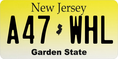NJ license plate A47WHL